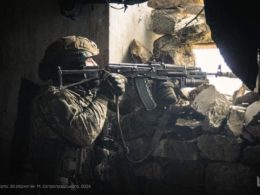 A Ukrainian soldier.