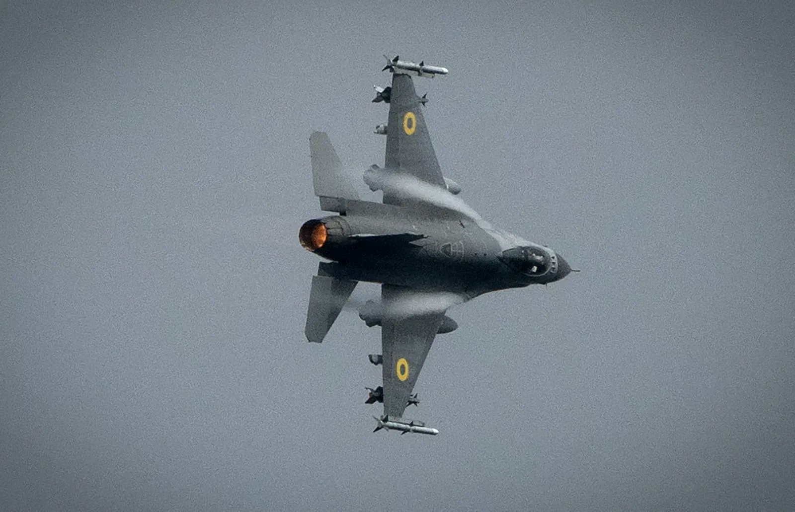 A Ukrainian air force F-16.