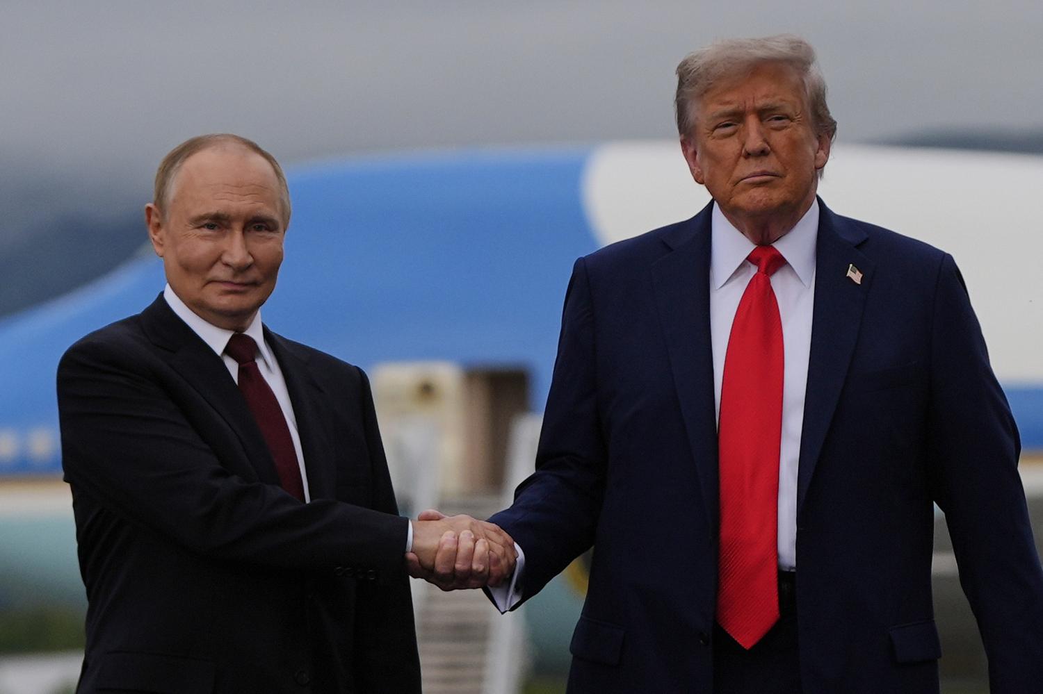 trump's just removed seven russians two ships turkish firms its sanctions blacklist · post president donald trump greets russia's vladimir putin 15 2025 joint base elmendorf-richardson alaska (ap photo/julia demaree