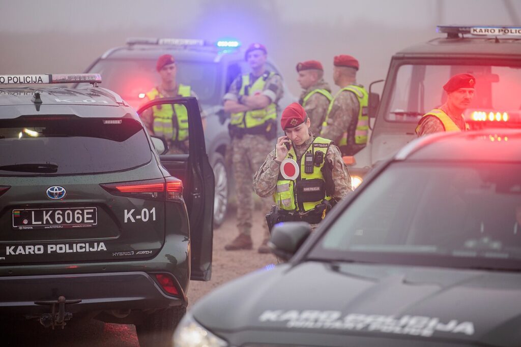 italian jets destroyed drone over lithuania first shootdown country · post lithuanian military police site near pratkūnai where nato fighters shot down kaišiadorys district 15 2026 d umbrasas / lrt