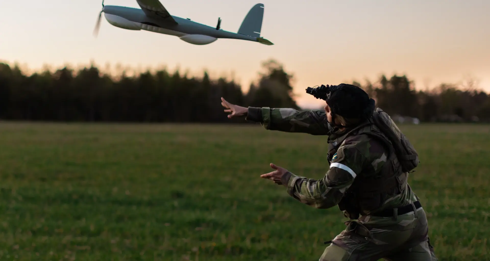 A Swedish Army drone operator launches a reconnaissance drone on Gotland Island during Exercise Aurora 26 in Sweden. Ukraine's Armed Forces sent drone operators to the exercise to pass on lessons learned to their NATO counterparts and to act as a challenging opposing force for Allied soldiers. More than 18,000 soldiers from 13 countries took part. (Photo: NATO)