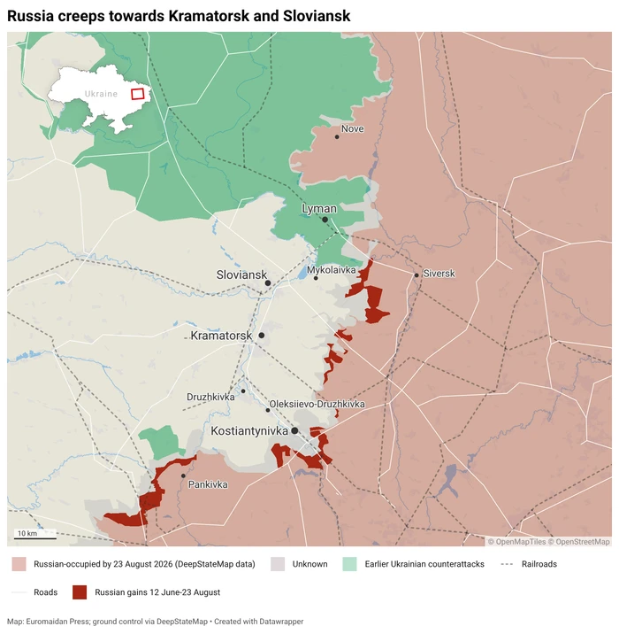 Sloviansk kramatorsk mykolaivka map