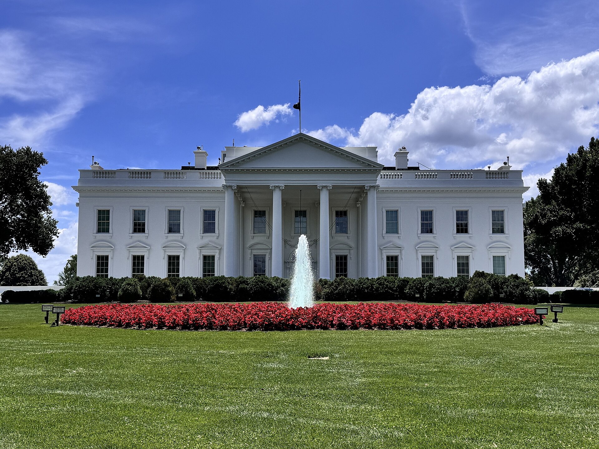 The White House, seen from Lafayette Square. File photo, June 2024.