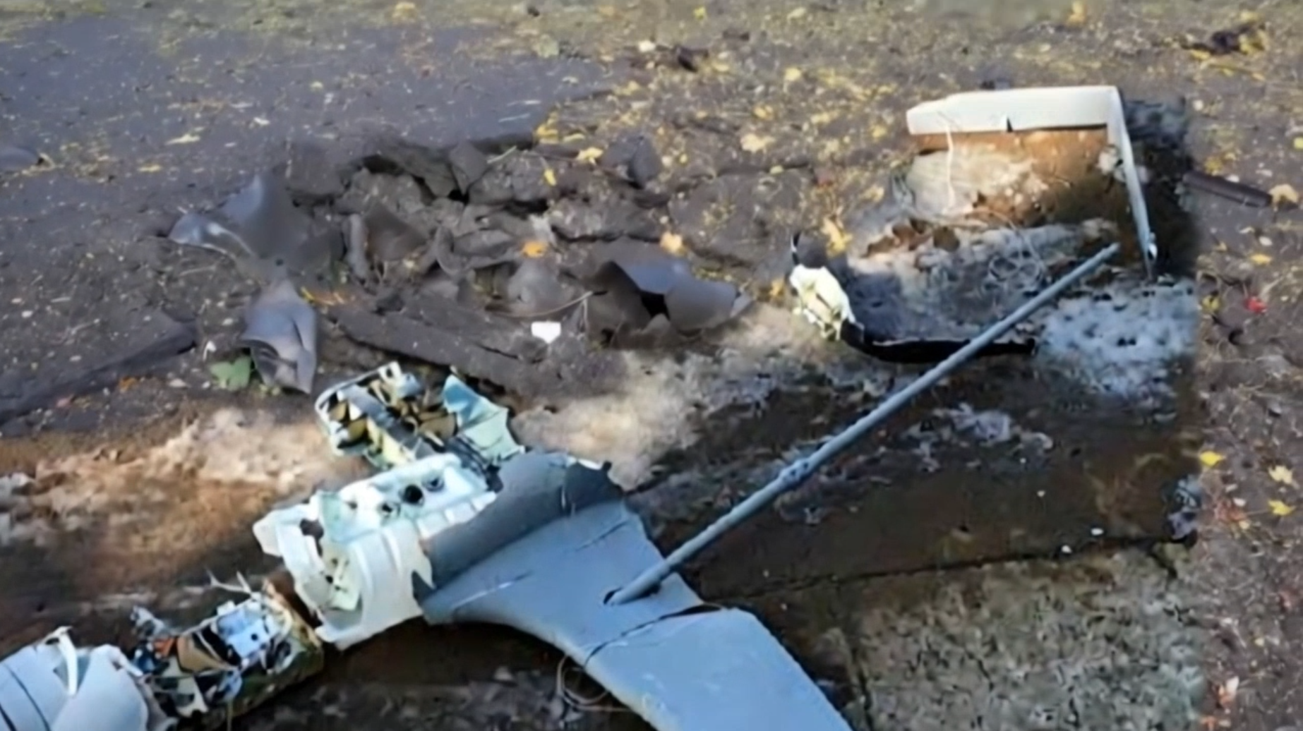 Wreckage of Liutyj drone in Kramatorsk