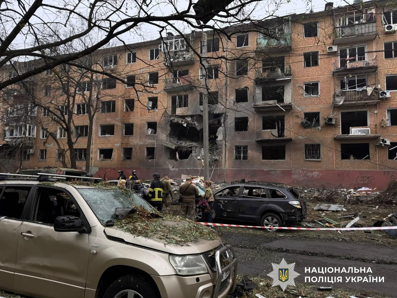 The aftermath of a Russian strike on Zaporizhzhia on 10 October 2026