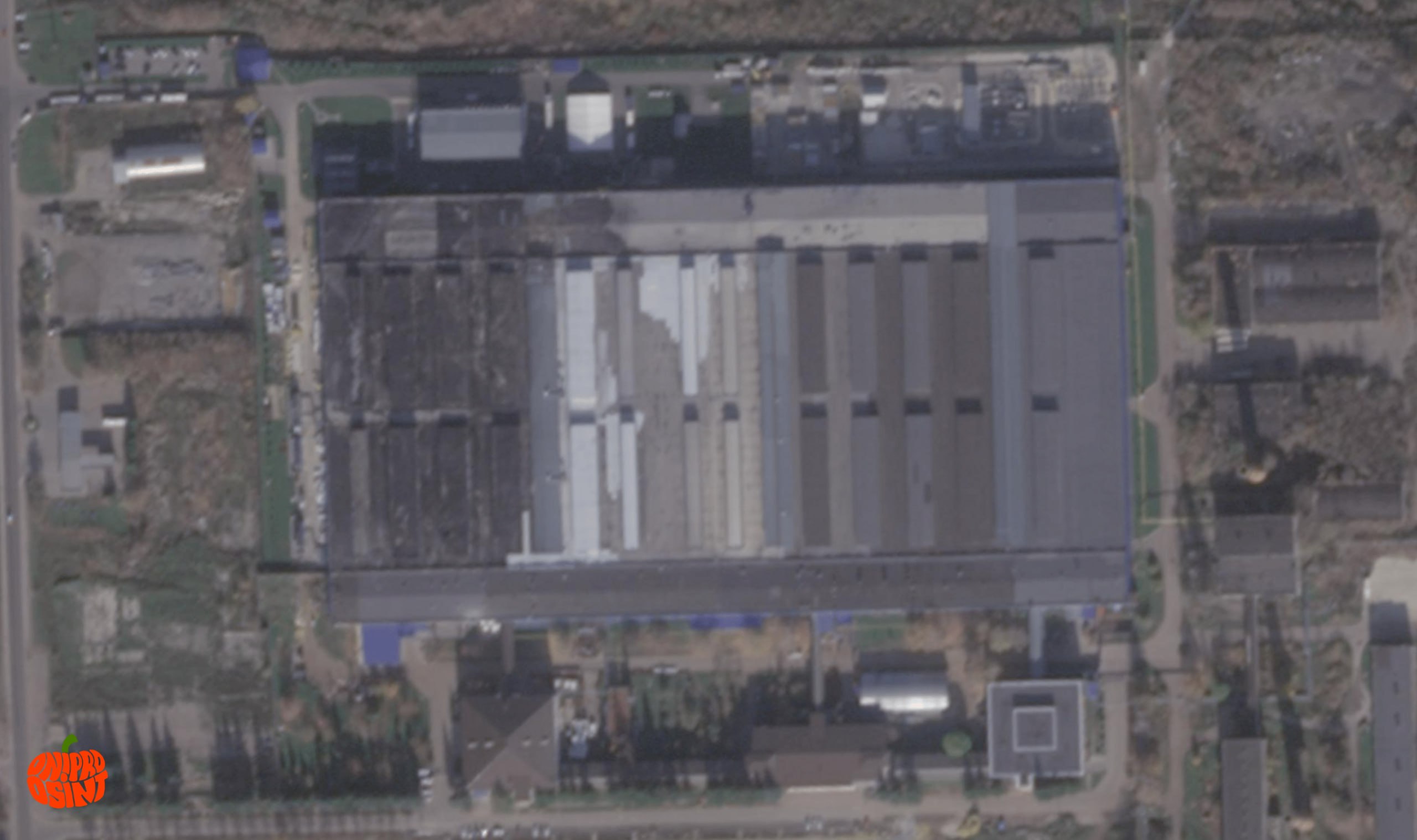 Cloud-free satellite image of the damaged Yandex data center in Sasovo, Ryazan Oblast, posted 22 October 2026