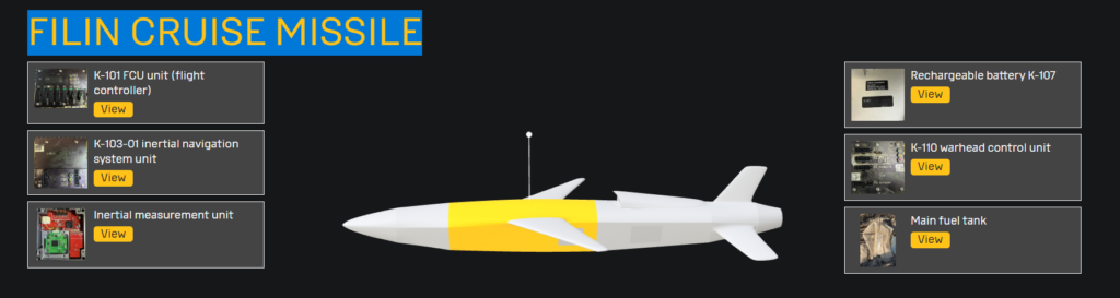 Filin cruise missile components.